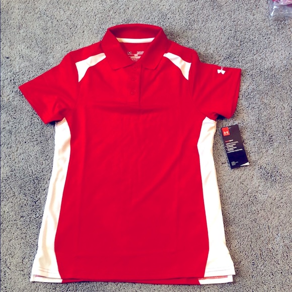 Under Armour Women's Red Polo Shirt - Picture 6 of 11